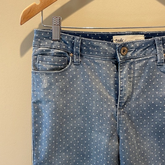 TWIK - Distressed Polka Dot Skinny Denim - Picture 3 of 10